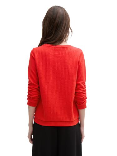 Sweatshirt mit Raffungen XL Slim Fit - Scarlet Red