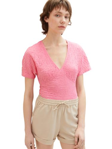 crinkle blouse t-shirt M Slim Fit - Fresh Pink