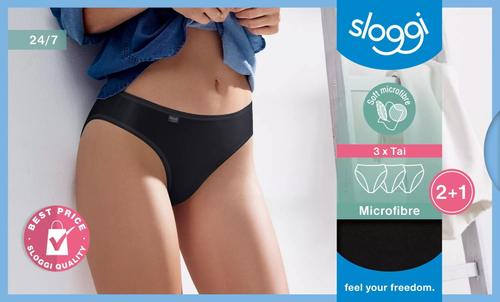 sloggi 24/7 Microfibre Tai C3P 38 - Schwarz