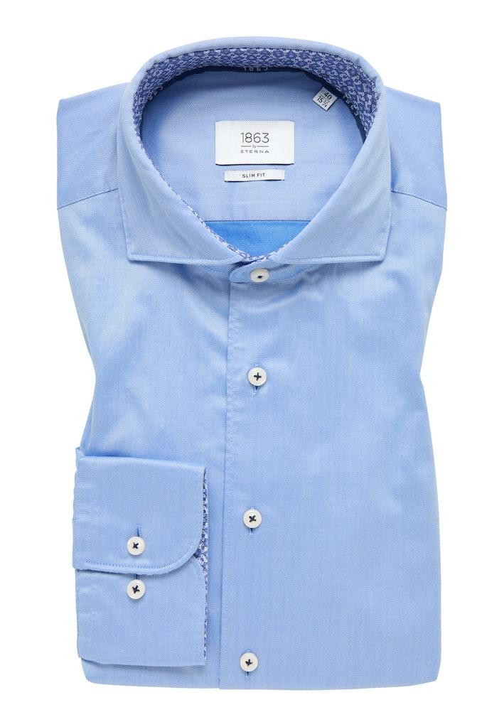 Soft Luxury Shirt Twill Langarm Blau 44/Langarm - 67cm