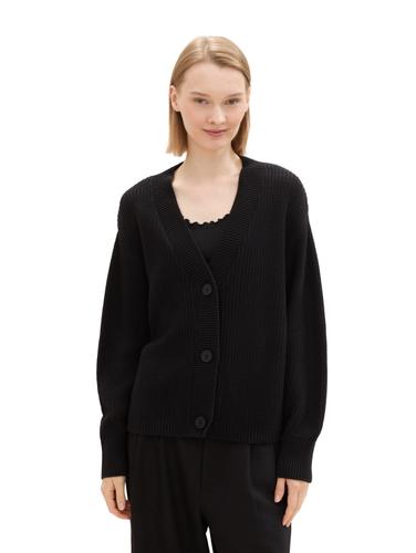 Cardigan mit V-Ausschnitt XL Regular Fit - Deep Black