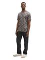 T-Shirt mit Allover-Print XXL Regular Fit - Grey Tropical Leaf Print