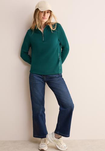 T-Shirt mit Troyer-Kragen XXL - Petrol Green