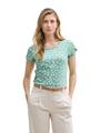 T-Shirt mit Rundhalsausschnitt M Regular Fit - Green Blue Dots