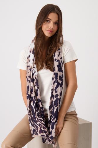Schal mit Leomuster OS - Creamy Beige Gemustert