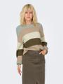 ONLATIA LIFE L/S STRIPE PULLOV KNT NOOS XS Normal geschnitten - Hedge Green