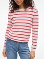 VIDALO O-NECK L/S STRIPE KNIT TOP- NOOS XL Normal geschnitten - White Alyssum