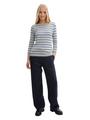 Langarmshirt mit Streifenmuster S Regular Fit - Blue Green Regular Stripe