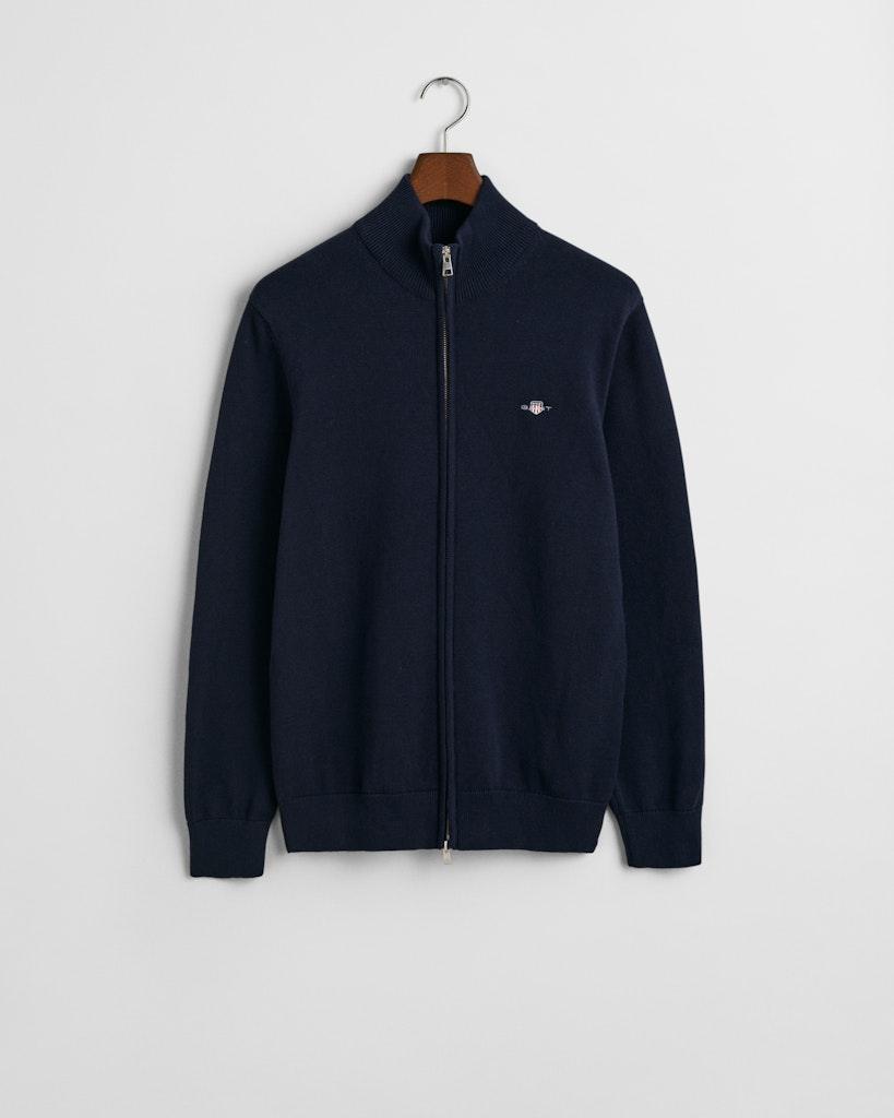 Casual Cotton Strickjacke mit Reißverschluss Blau M