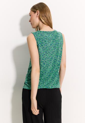 Burn-Out Print Top S - Fresh Apple Green