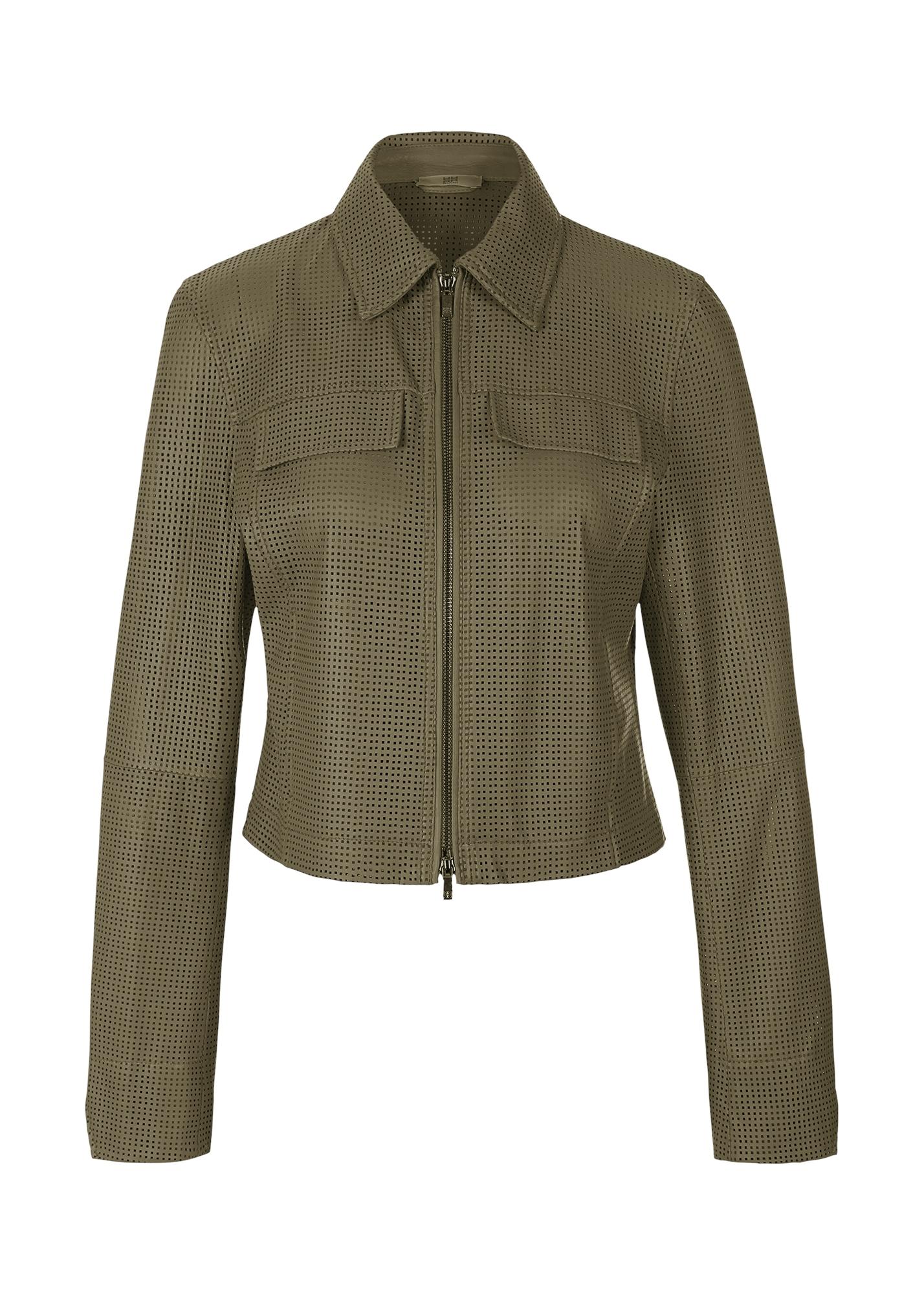Lederjacke 40 - Olive
