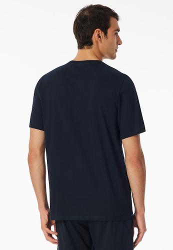 T-Shirt Knopfleiste Blau 48