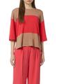 Strickpullover S - Braun|rot
