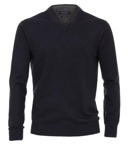 Pullover mit V-Ausschnitt uni 004430 L - Blau