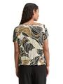 Crinkle T-Shirt mit Muster L Regular Fit - Neutral Cut Leaves Design