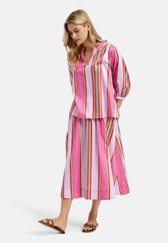 Blouse with gathering and stand up collar Rot 36
