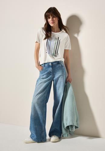 Ausbrenner-Shirt mit Wording XL - Vanilla White