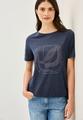 T-Shirt mit Schmucksteinen L - Urban Navy Blue