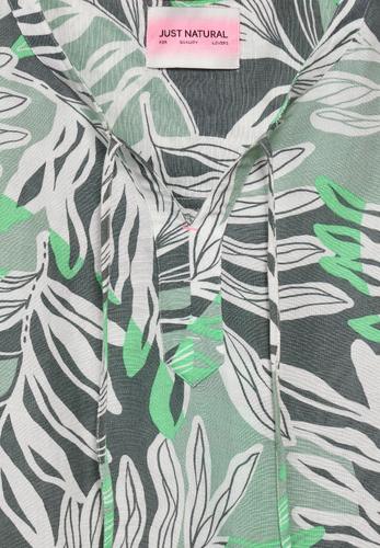 Leinenmix Blusentop M - Soft Salvia Green