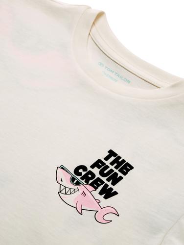Oversize T-Shirt mit Print 128/134 Oversized Fit - Wool White