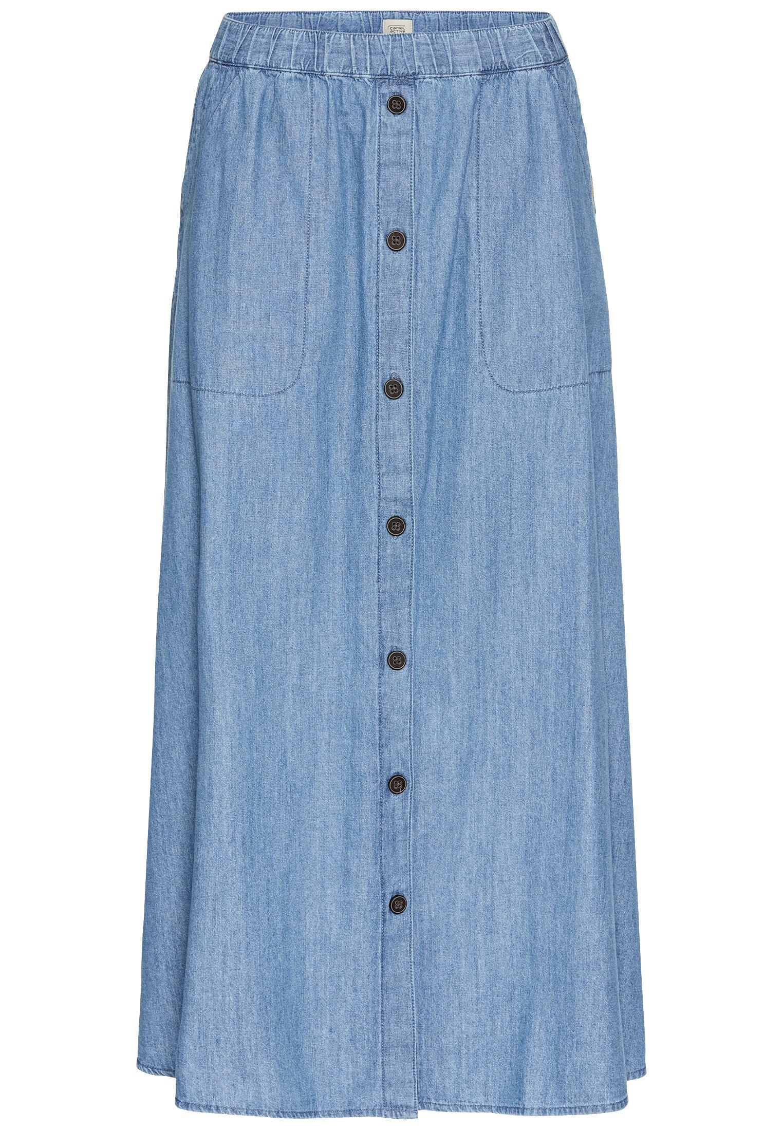 Langer Denim-Rock mit elastischem Bund 36 Regular Fit - Denim