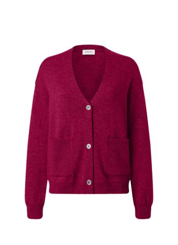 Strickjacke Knopf 1/1 Arm 44 Loose Fit - Bordeaux