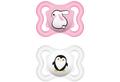 Schnuller Supreme Silikon - Hase/Pinguin, 0-6 Monate, 2er Set rosa/weiß