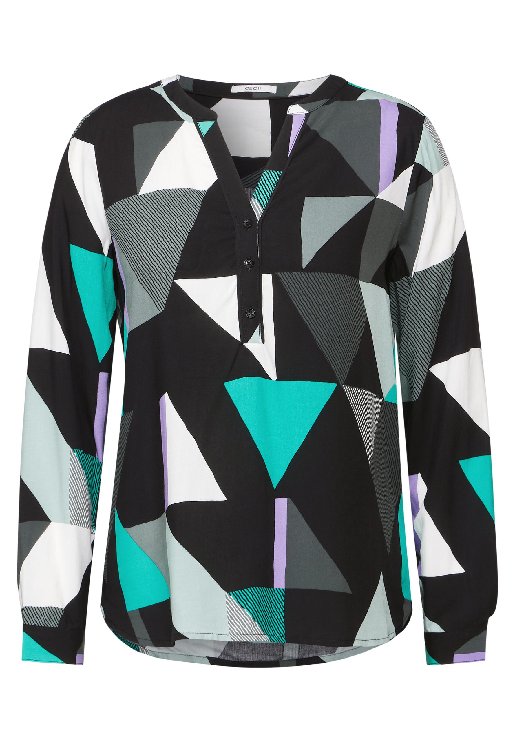 Bedruckte Bluse M - Black