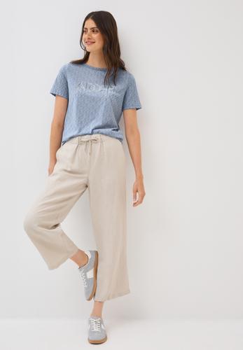 Ausbrenner-Shirt mit Wording XXL - Mountain Blue