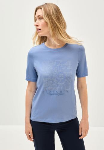 T-Shirt mit Schmucksteinen - Blau / S