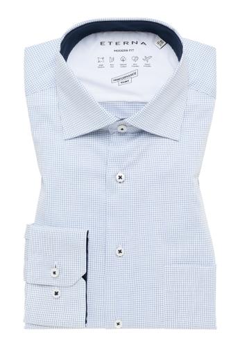 Performance Shirt Twill-Stretch Langarm 39/Langarm - 65cm MODERN FIT - Mittelblau