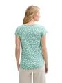 T-Shirt mit Rundhalsausschnitt M Regular Fit - Green Blue Dots