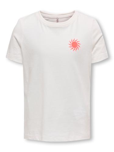 KOGHAPPY LIFE O-NECK SS TOP JRS 134/140 Normal geschnitten - Cloud Dancer
