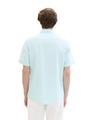Chambray Kurzarmhemd XXXL Regular Fit - Turquoise White Structure