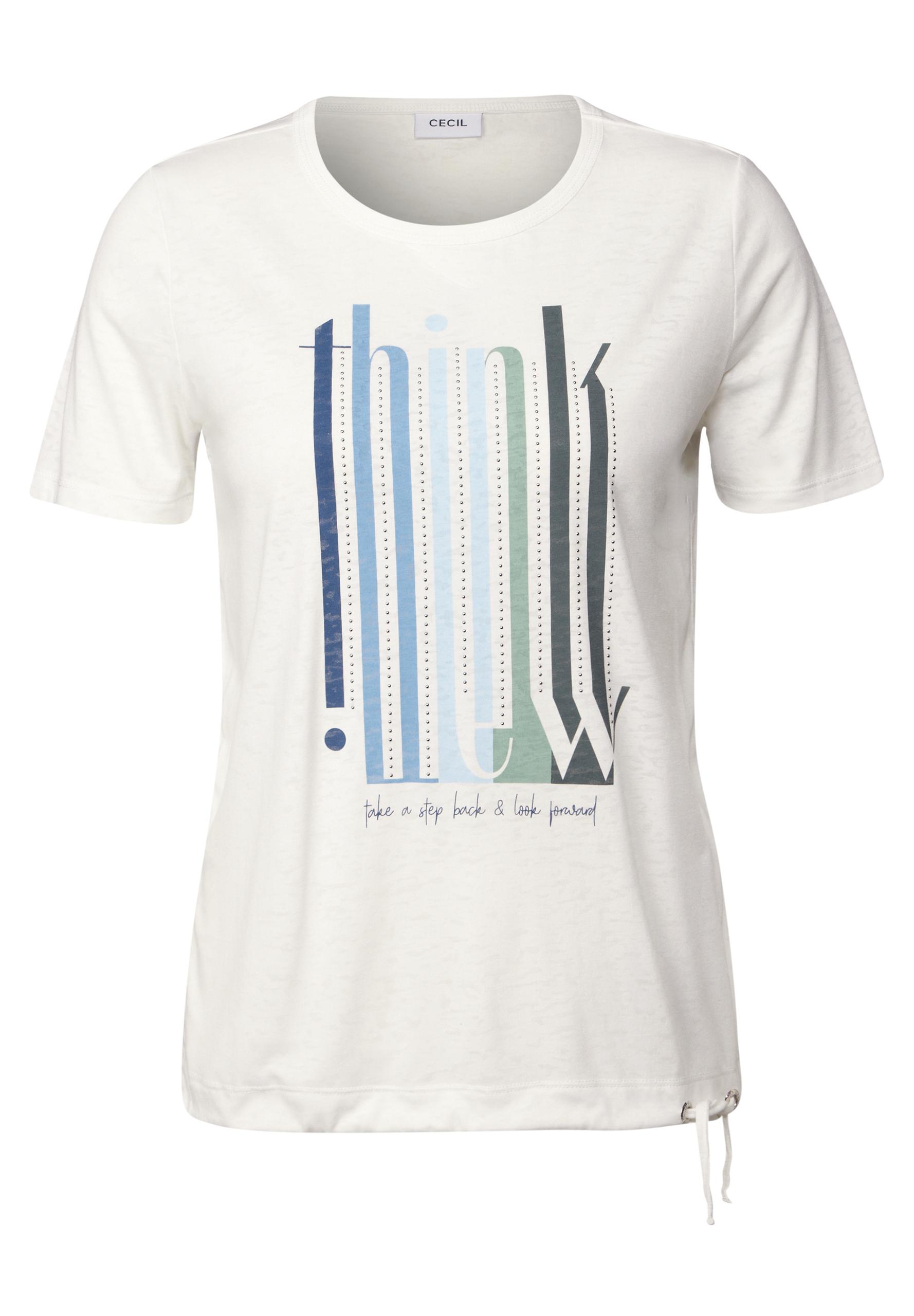 Ausbrenner-Shirt mit Wording XL - Vanilla White