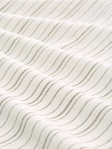 Midi-Trägerkleid mit Leinenanteil M Slim Fit - White Olive Vertical Stripe