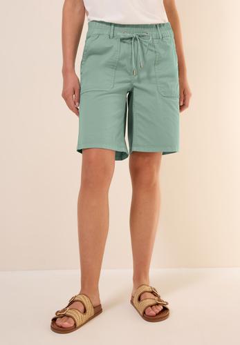 Twill Shorts im Washed-Look L - Matcha Green