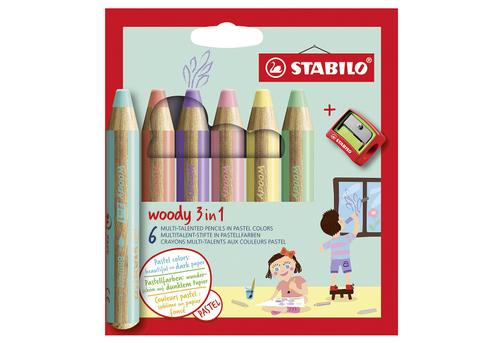 Multitalent-Stift STABILO® woody 3 in 1 Etui, 10 mm, sortiert, Kartone
