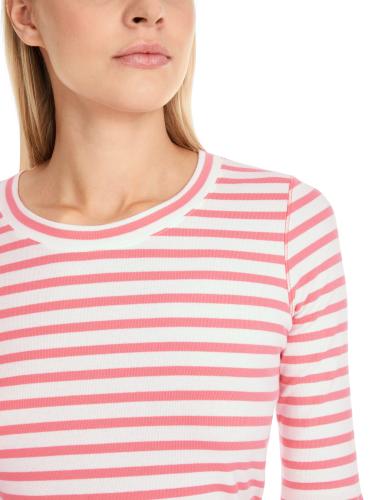 Ringel-T-Shirt aus Baumwoll-Ripp 36 - Bright Candy Pink