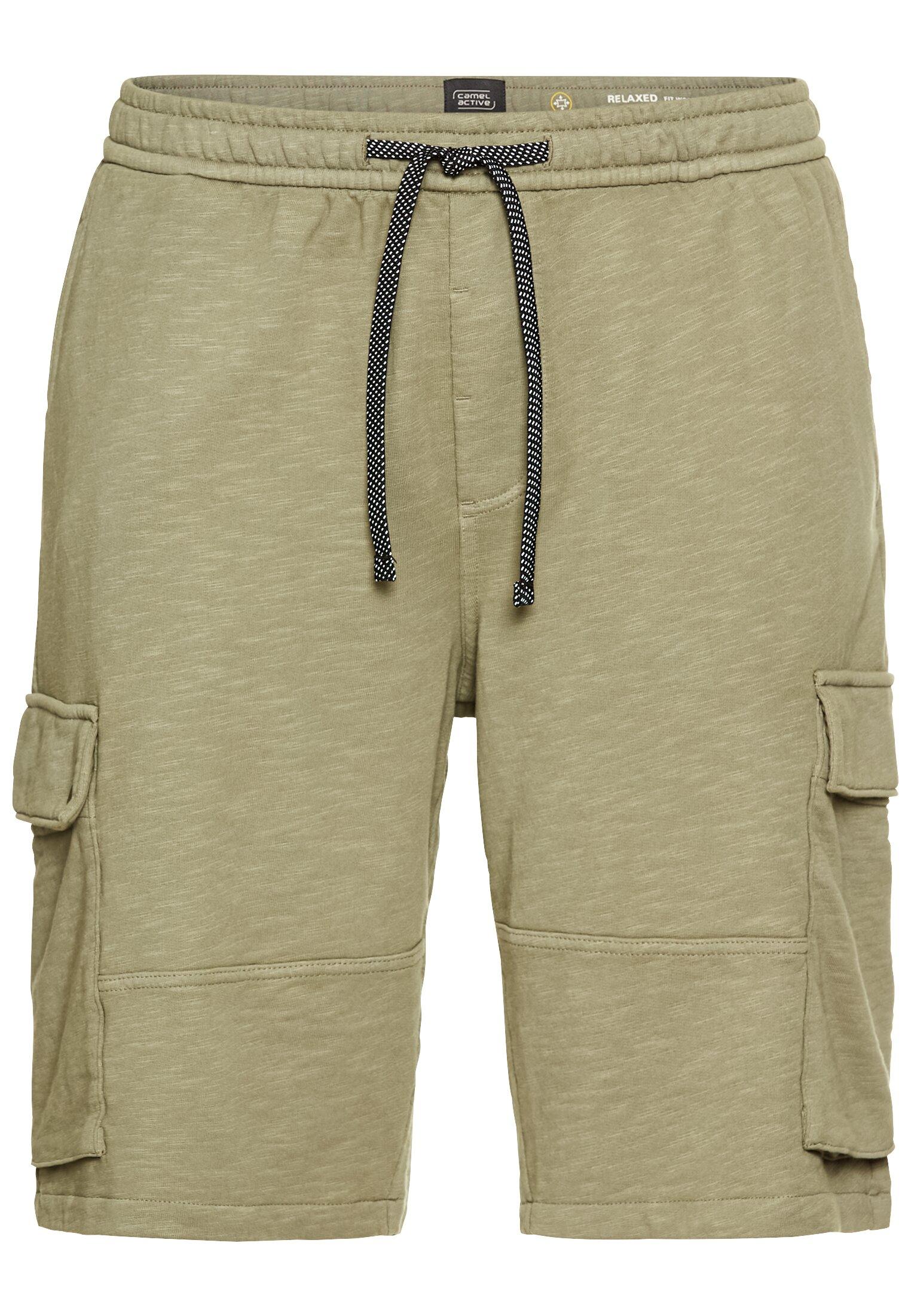 Sweatshorts mit Cargotaschen M Relaxed Fit - Khaki