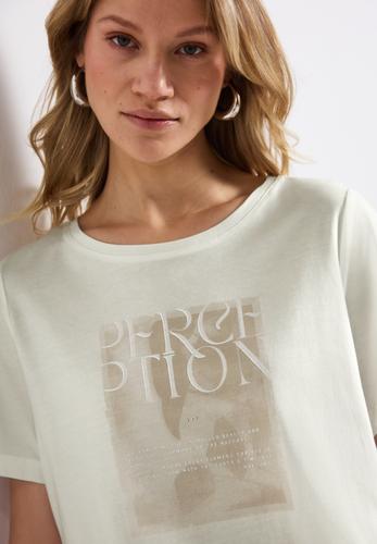 T-Shirt mit Frontprint Weiß 38