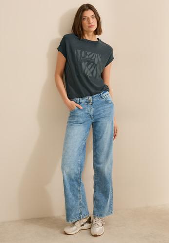 T-Shirt mit Glitzer-Print S - Slate Khaki