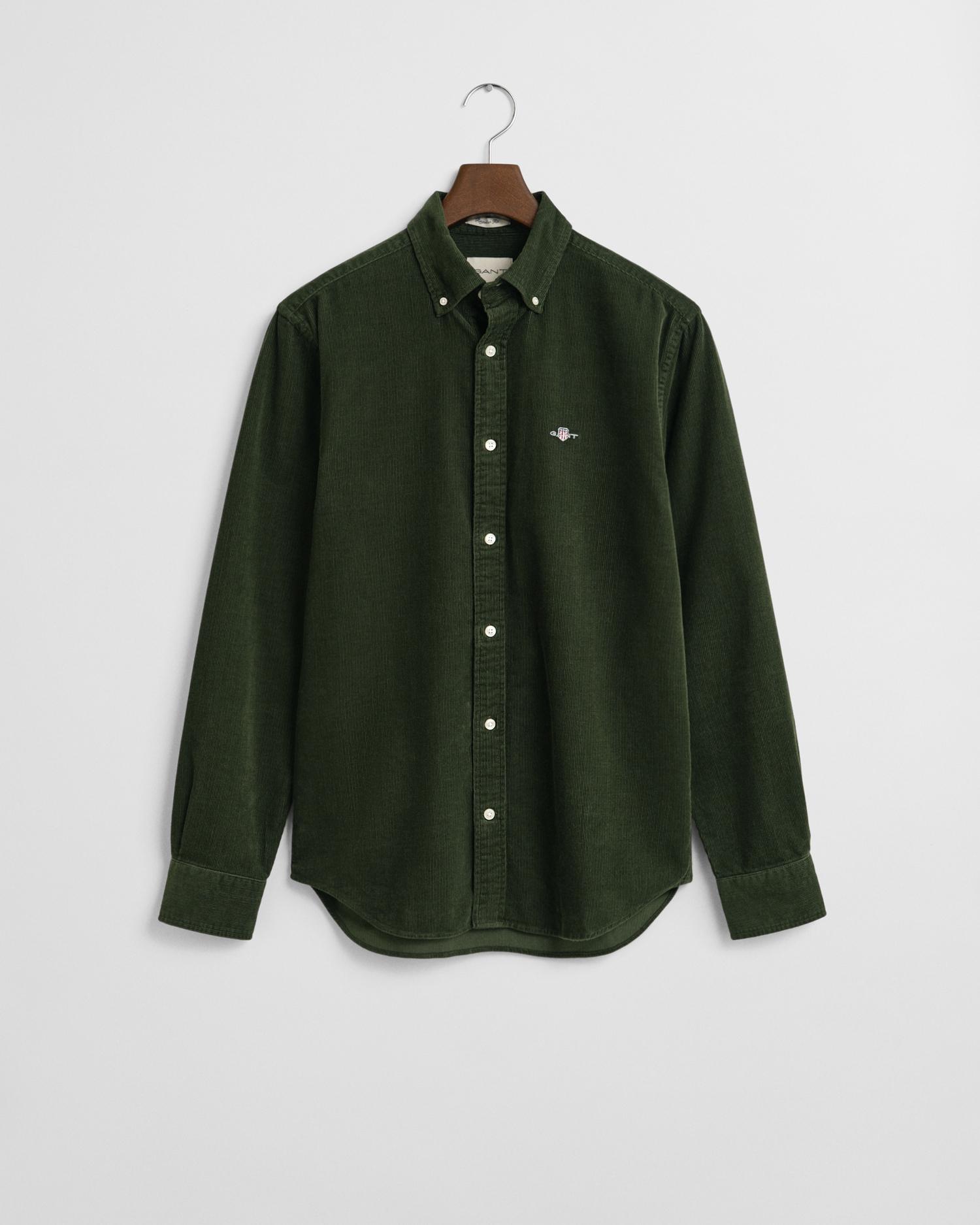 Regular Fit Cordhemd aus Baumwolle XL - Country Green