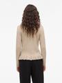 VINORTHY O-NECK L/S FRILL KNIT TOP/R L Normal geschnitten - Natural Melange