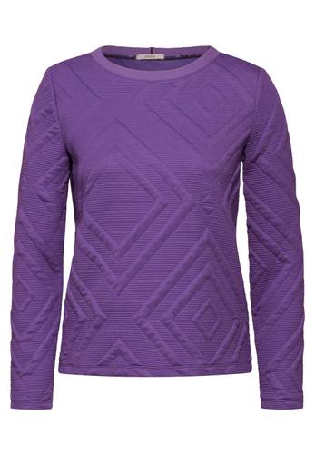 Shirt mit 3D Strukturmuster XL - Wild Lilac