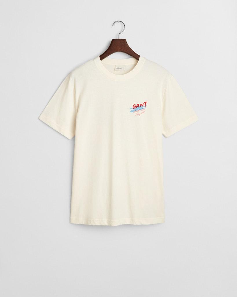 GANT USA Sailing Print Graphic T-Shirt Weiß XL