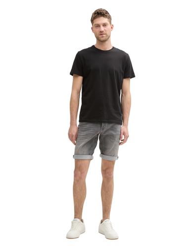TTJOSH REGULAR SLIM Jeans Shorts mit Superstretch 33 Slim Fit - Used Light Stone Grey Denim