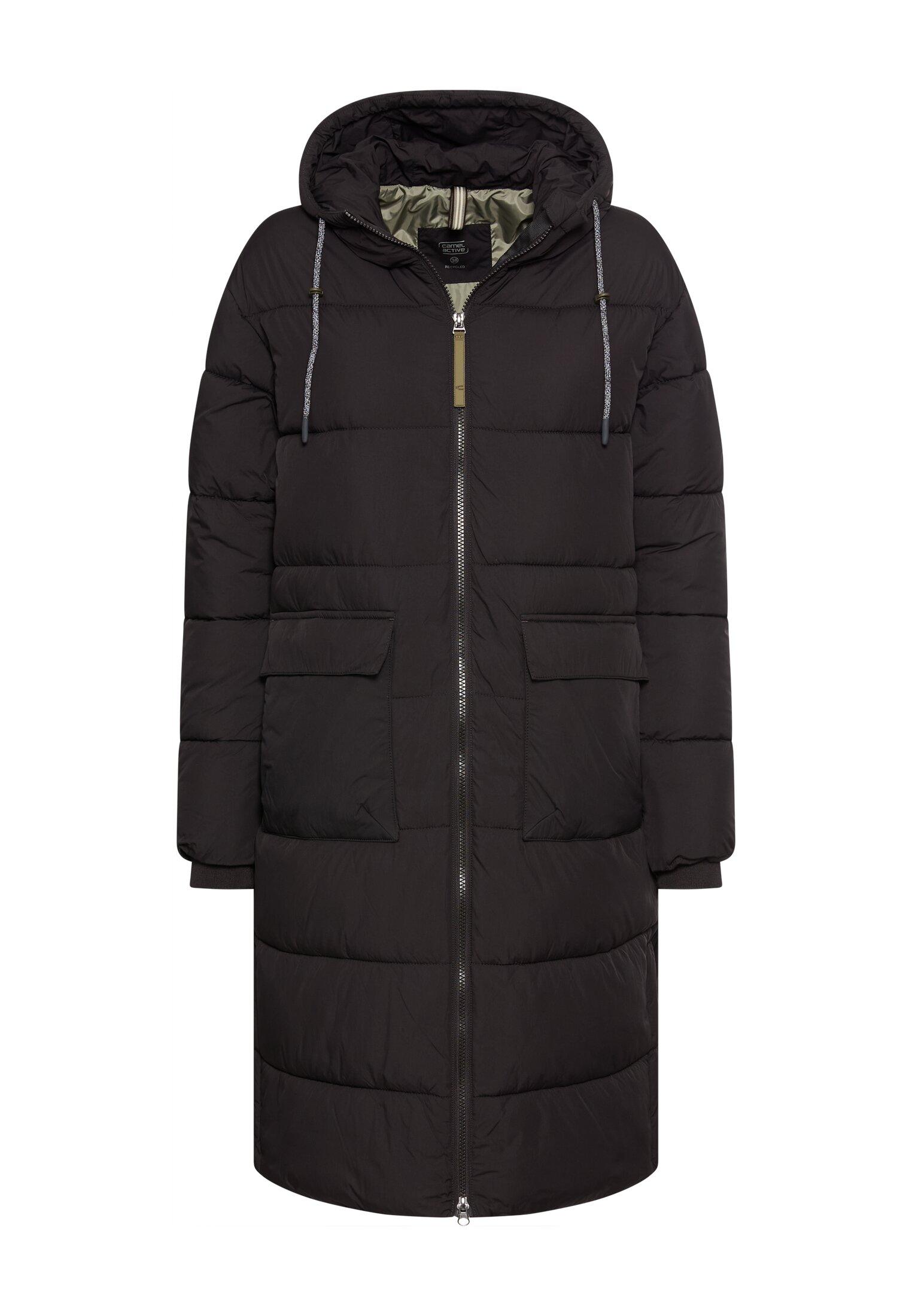 Steppmantel mit Kapuze 40 Regular Fit - Black