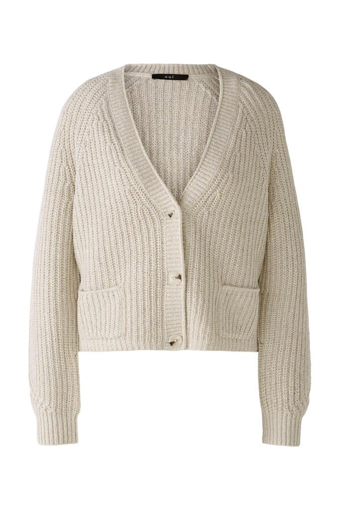 LAFONYA Strickjacke Baumwollmischung Beige 34