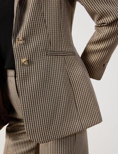 Taillierter Blazer 38 Tailliert - Schwarz Gemustert
